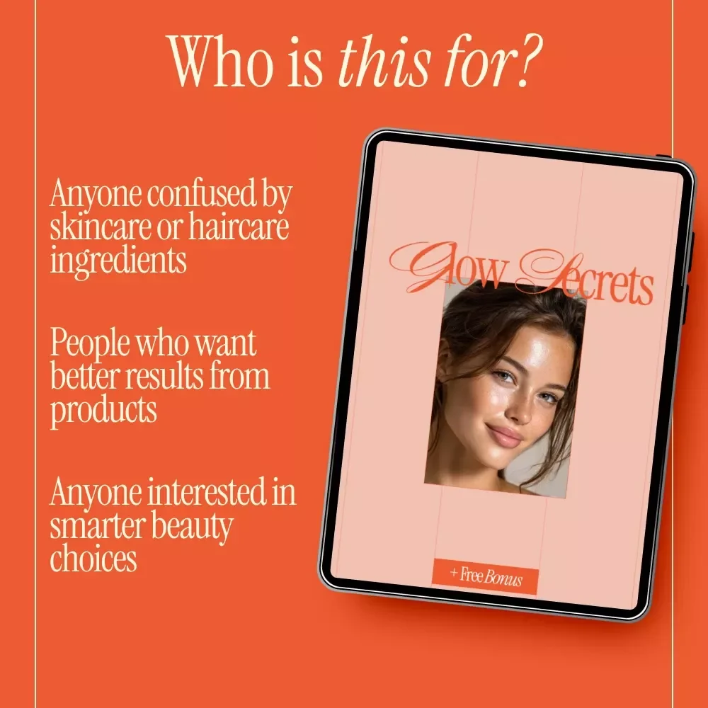 Glow Secrets – Beauty Ingredients Guide eBook, Skincare & Haircare Digital Download, Ingredient Education, AI-Powered Beauty Guide