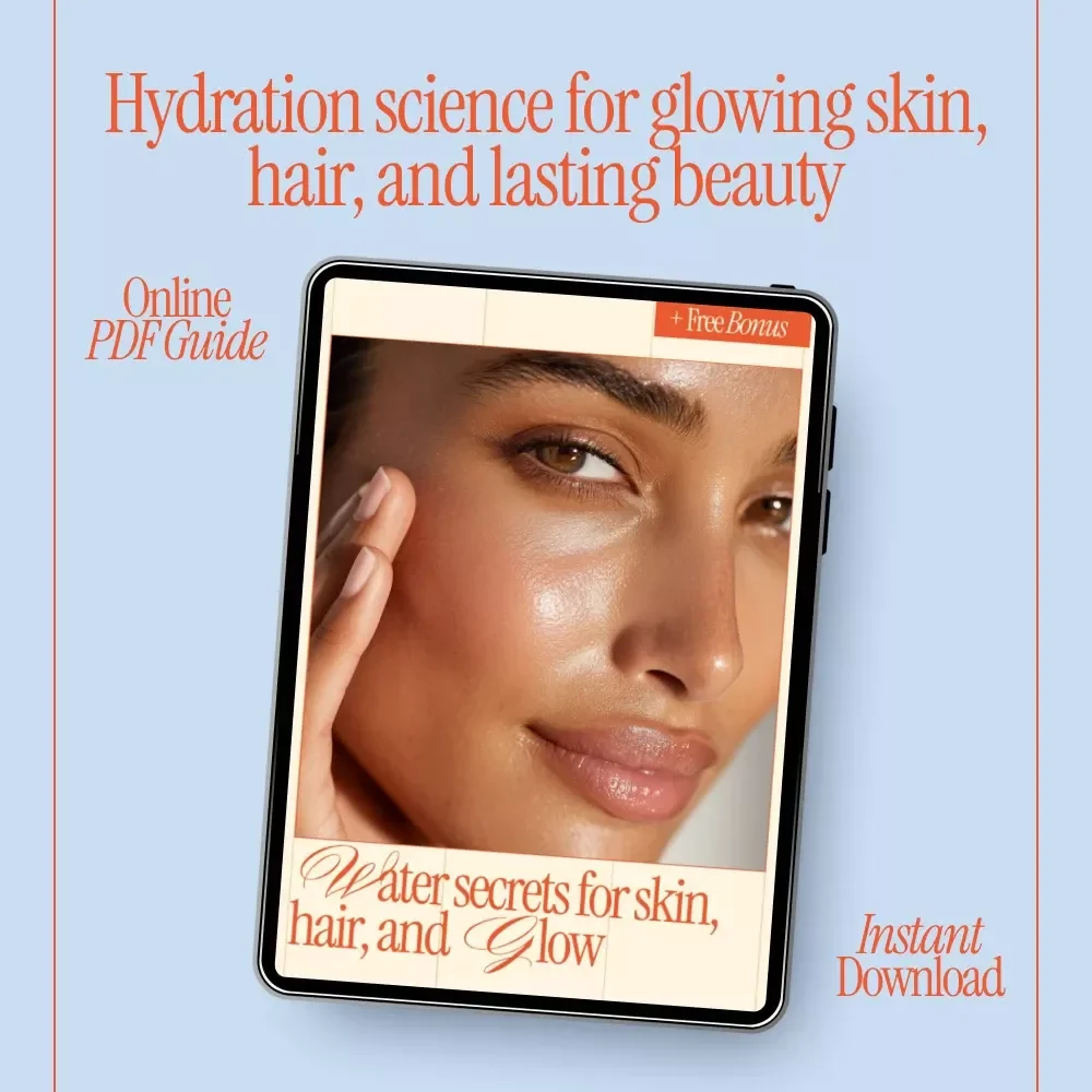 Water Secrets for Skin, Hair, and Glow | Ebook Guide on How Water Intake Affects Beauty | Hydration for Radiant Skin & Hair
