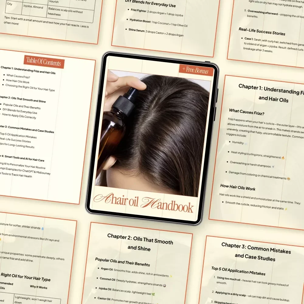 A Hair Oil Handbook | Complete eBook Guide to Hair Oils for Frizz Control, Smooth Shine & Personalized Hair Care