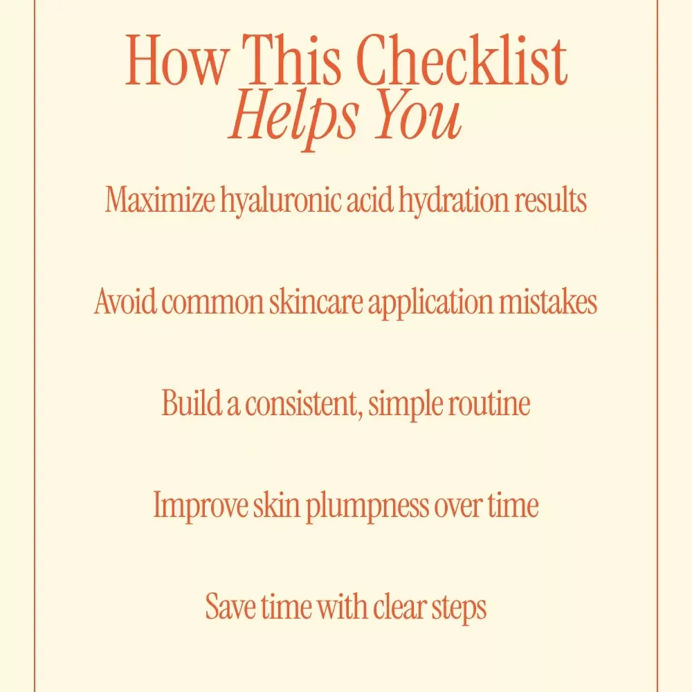 Your Hyaluronic Acid Gameplan Checklist – Simple Skincare Routine Planner with hyaluronic acid tips for Hydrated, Plump Skin