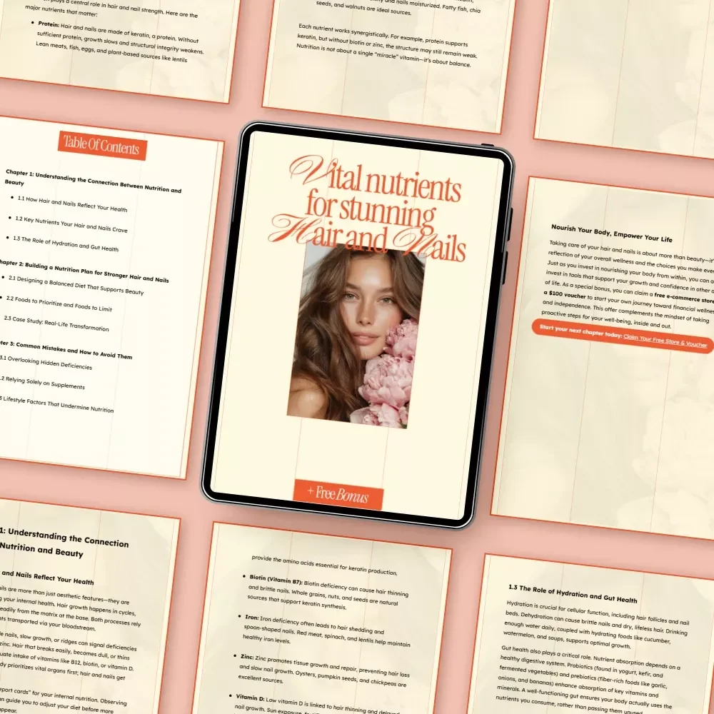 Vital Nutrients for Stunning Hair and Nails – A Complete Guide to Nutrition for Strong Nails and Hair, Healthy Beauty From Within, Digital Download