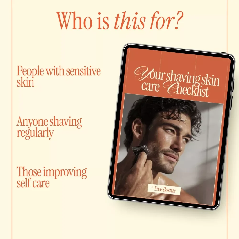 Your Shaving Skin Care Checklist | Easy Shave Routine Guide with Shaving Skin Care Tips | Digital Download Checklist