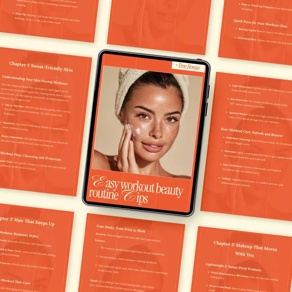 Easy Workout Beauty Routine Tips | Digital Guide for a Smart, Sweat-Proof Workout Beauty Routine & Glow-Ready Fitness Lifestyle
