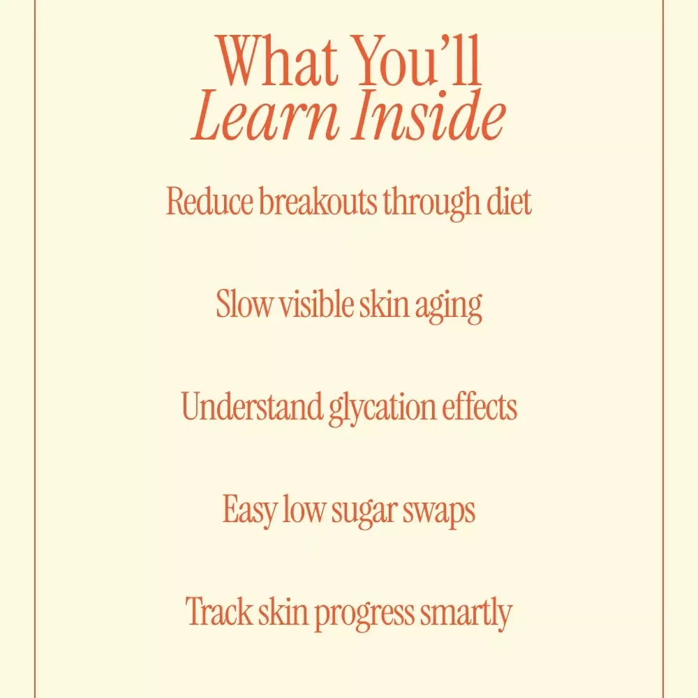 Sweet Sabotage: How Sugar Ages Your Skin – Ebook Guide Explaining how sugar affects skin, Acne, Wrinkles, Glycation & Skin-Friendly Habits