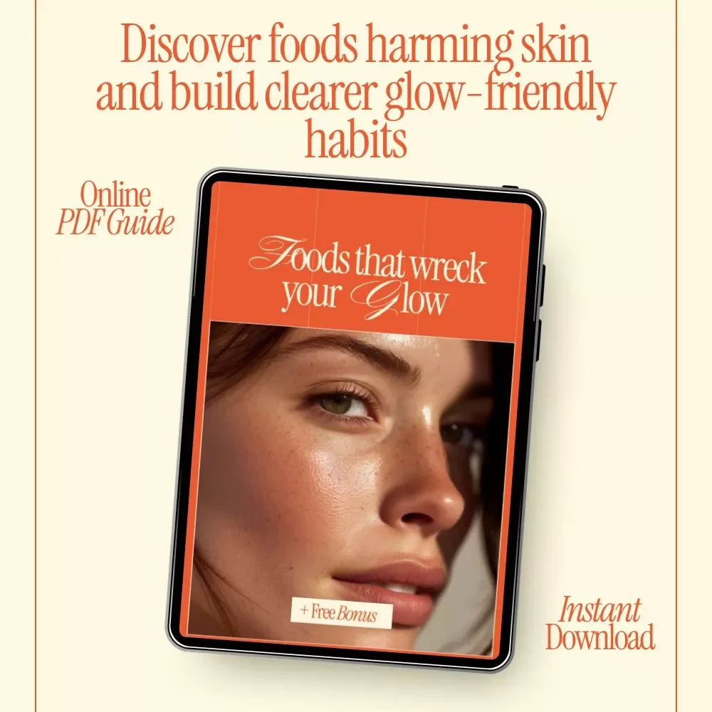 Foods That Wreck Your Glow – A Clear Skin Nutrition Guide | Foods to Avoid for Clear Skin, Acne-Trigger Foods, Digital Download