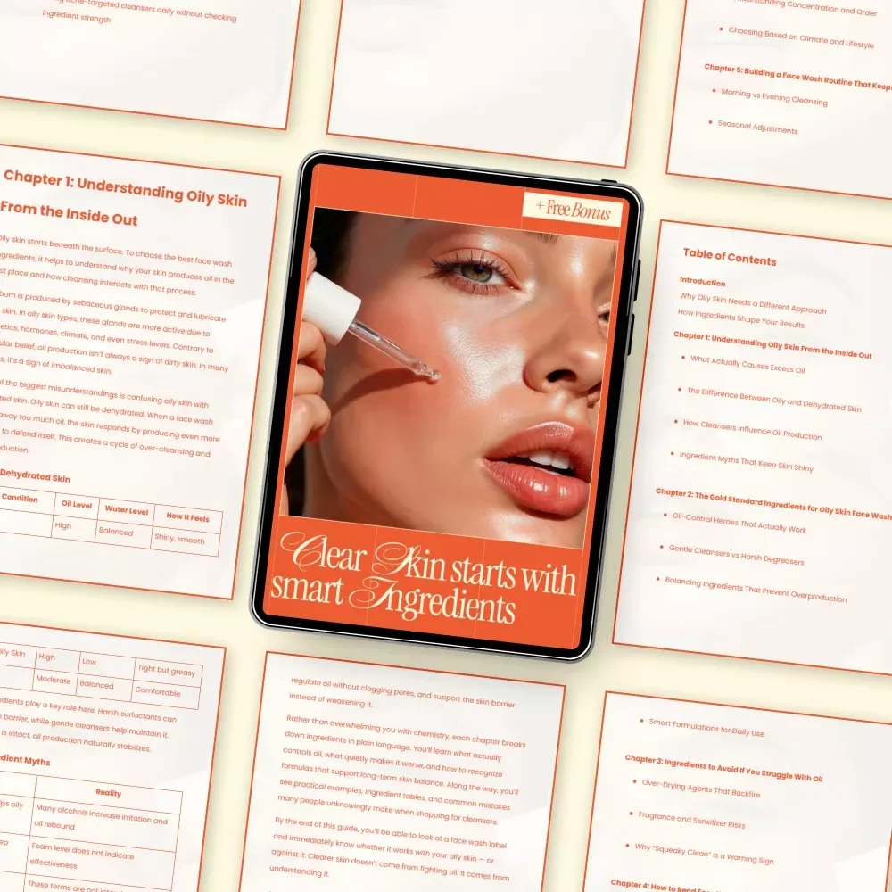 Clear Skin Starts With Smart Ingredients – Oily Skin Ingredient Guide, Face Wash Label Reading eBook, Skincare Checklist Digital Download