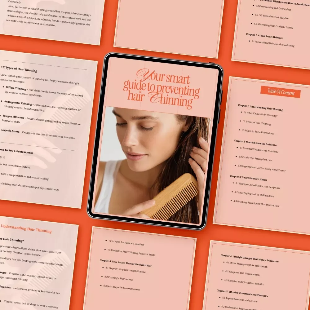 Your Smart Guide to Preventing Hair Thinning | Digital Hair Health Guide, Hair Thinning Prevention eBook, Smart Haircare & Lifestyle Checklist