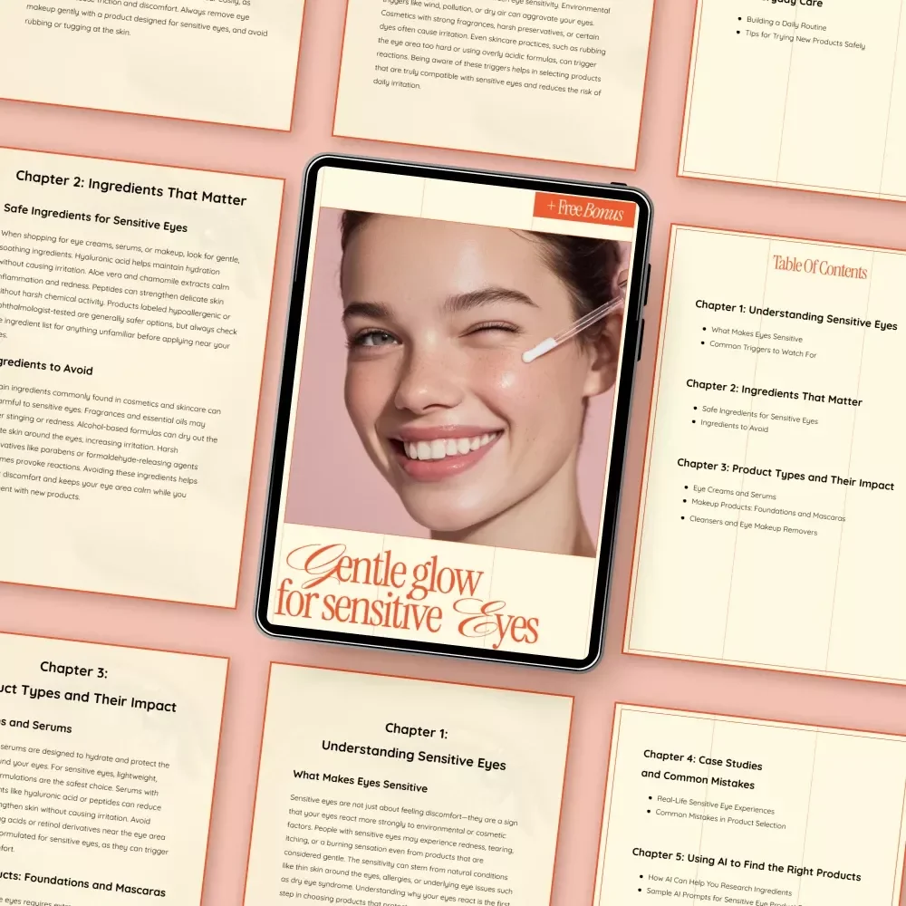 Gentle Glow For Sensitive Eyes – Digital Guide to Safe Eye Care, Ingredient Awareness, Makeup & Skincare Checklist for Sensitive Eyes