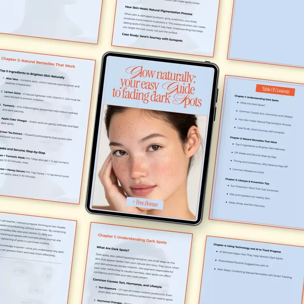 Glow Naturally: Your Easy Guide to Fading Dark Spots | Natural Skincare Guide, Dark Spot Remedy eBook, DIY Brightening Checklist, Digital Download