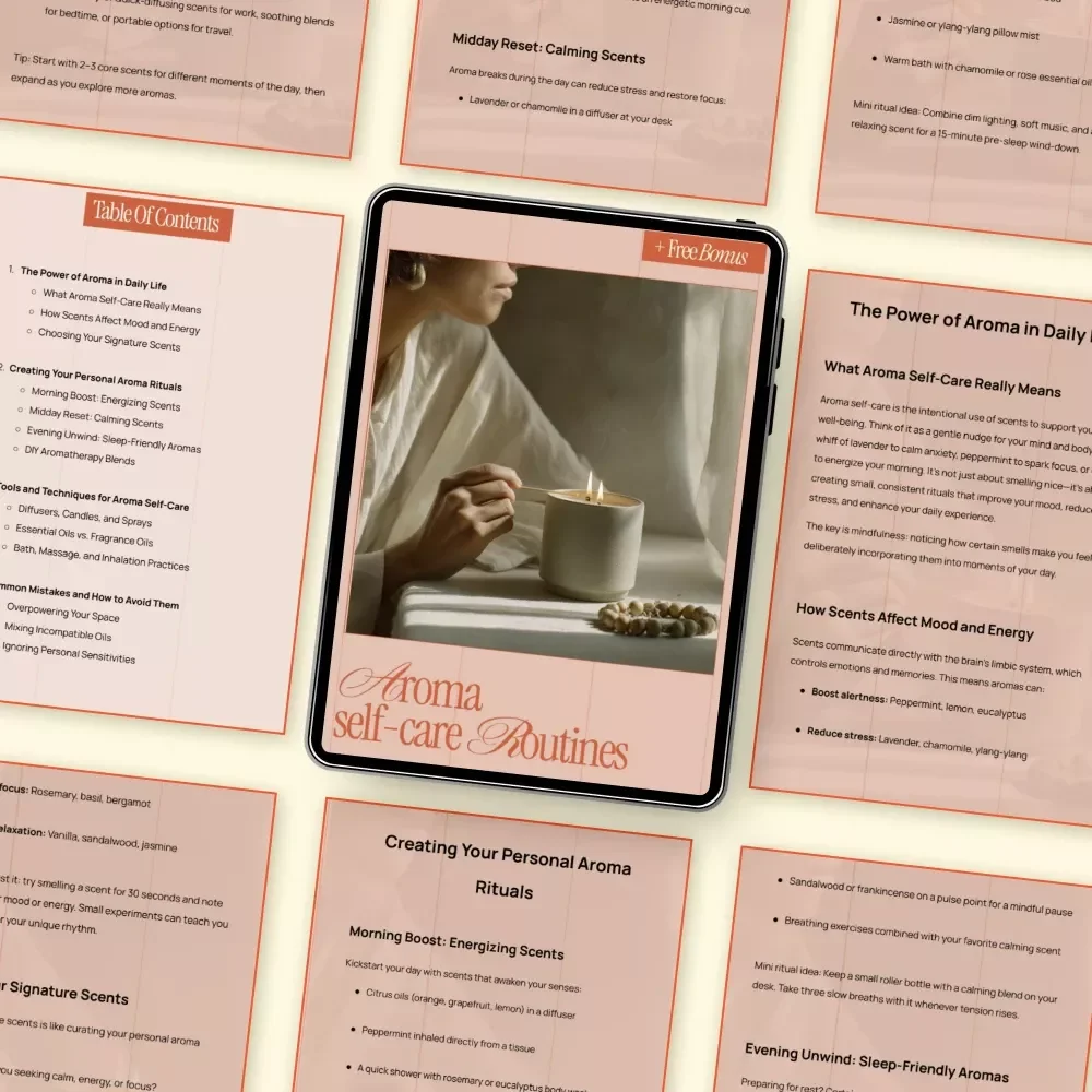Aroma Self-Care Routines Ebook | Holistic Aromatherapy Guide for Daily Wellness, Stress Relief & Mindful Living