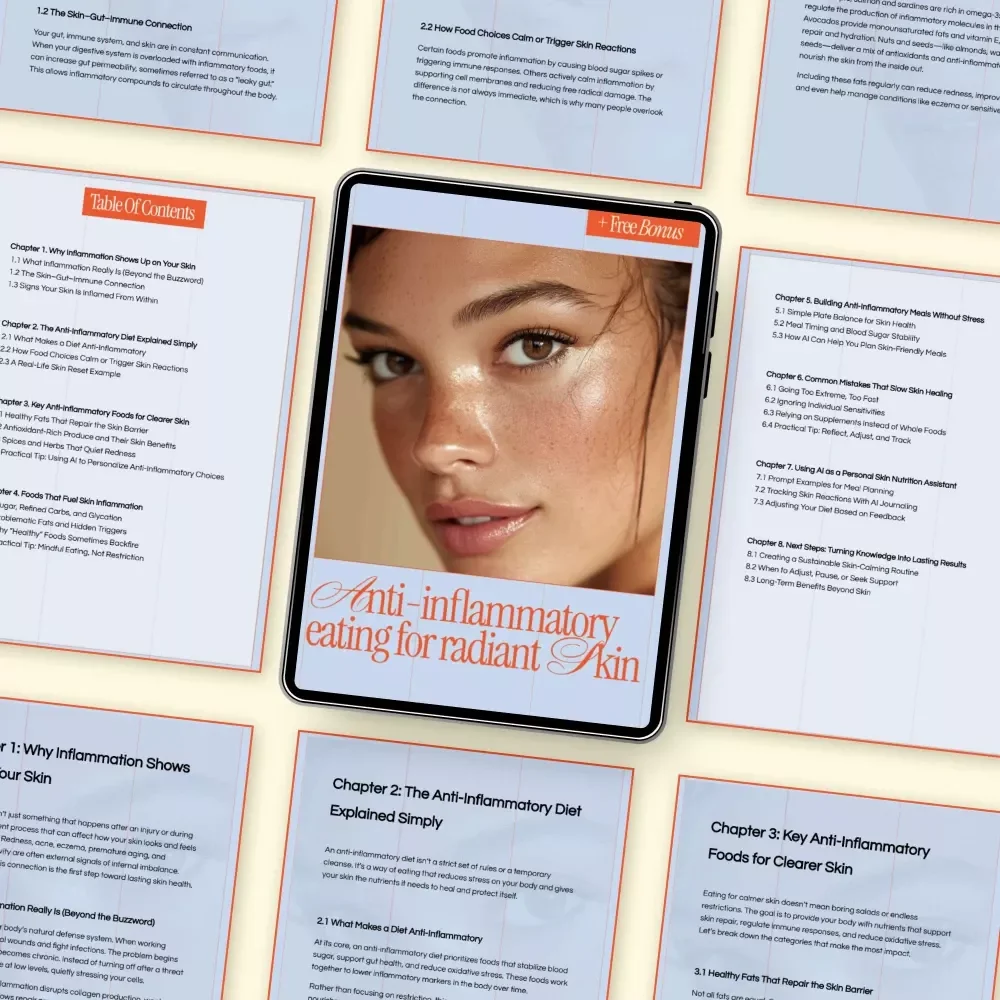 Anti-Inflammatory Eating for Radiant Skin | Ebook Guide to Anti-Inflammatory Diets for Healthy Skin, Clear Complexion & Glow-from-Within Nutrition