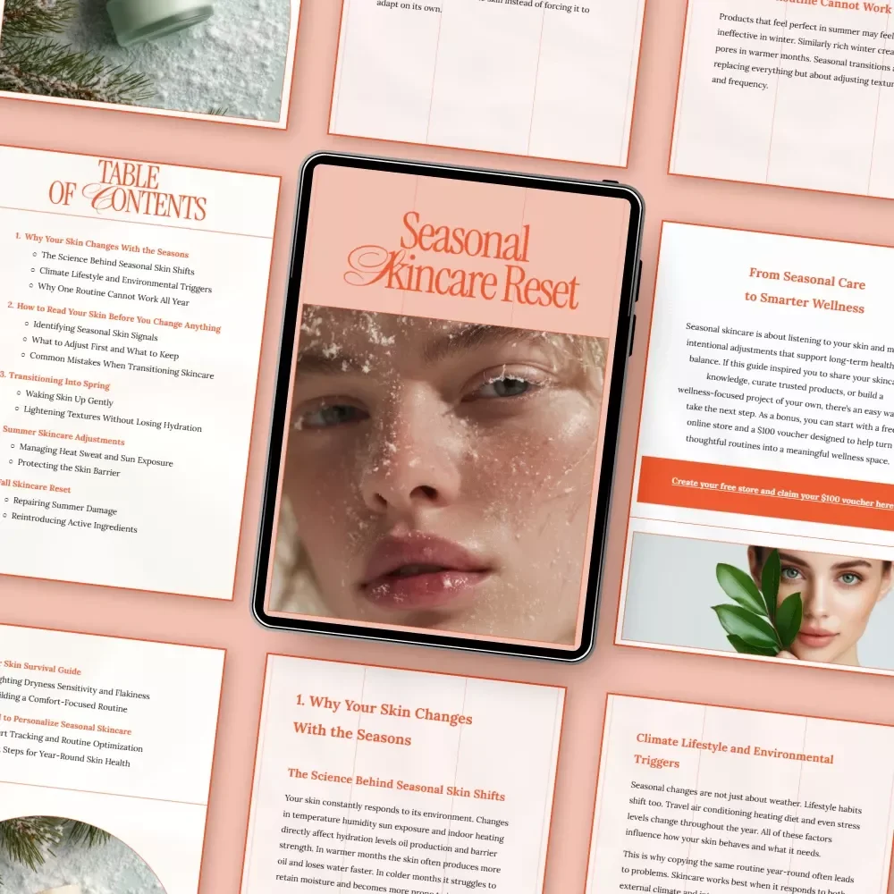 Seasonal Skincare Reset – Ebook Guide on how to transition skincare by season | Year-Round Skin Routine Planner