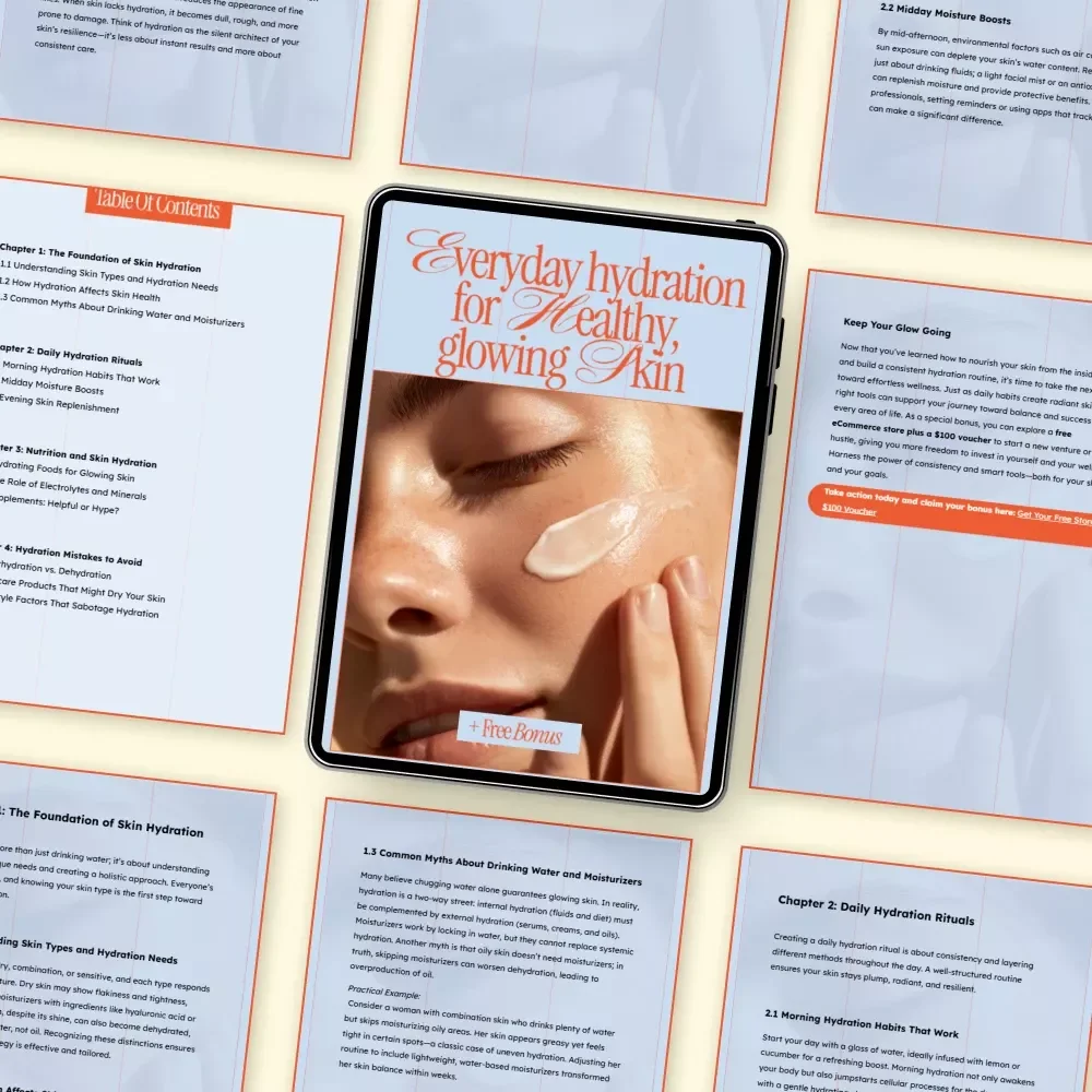 Everyday Hydration for Healthy, Glowing Skin – Practical Daily Hydration Tips for Healthy Skin | Digital Skincare eBook Download