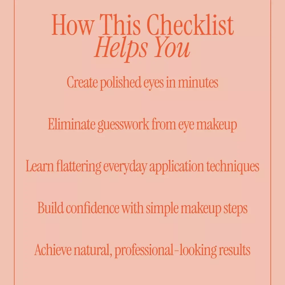 Everyday Eye Makeup Checklist – Simple Daily Eye Makeup Guide, Beginner-Friendly Beauty eBook, Printable Digital Download