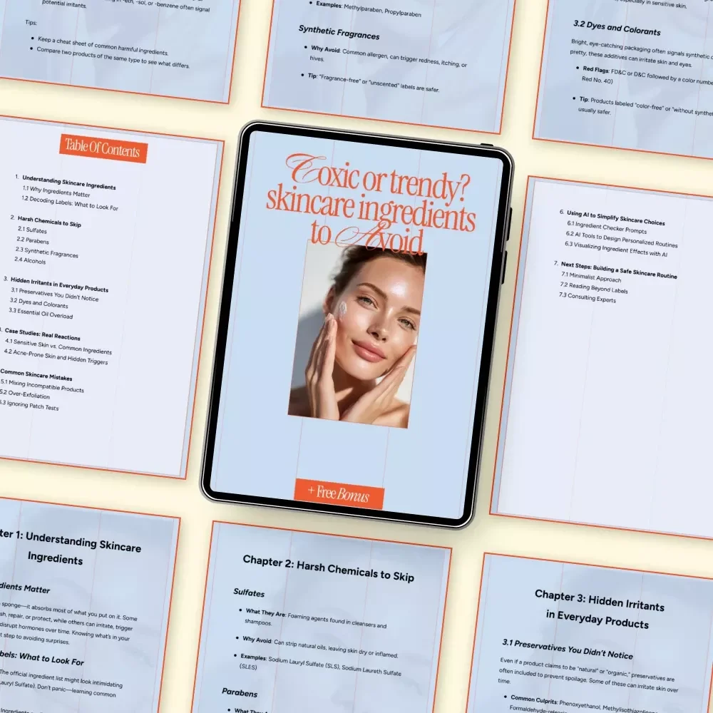 Toxic or Trendy? Skincare Ingredients to Avoid | Ebook Guide to ingredients to avoid in skincare, Smart Ingredient Labels & Safe Routines
