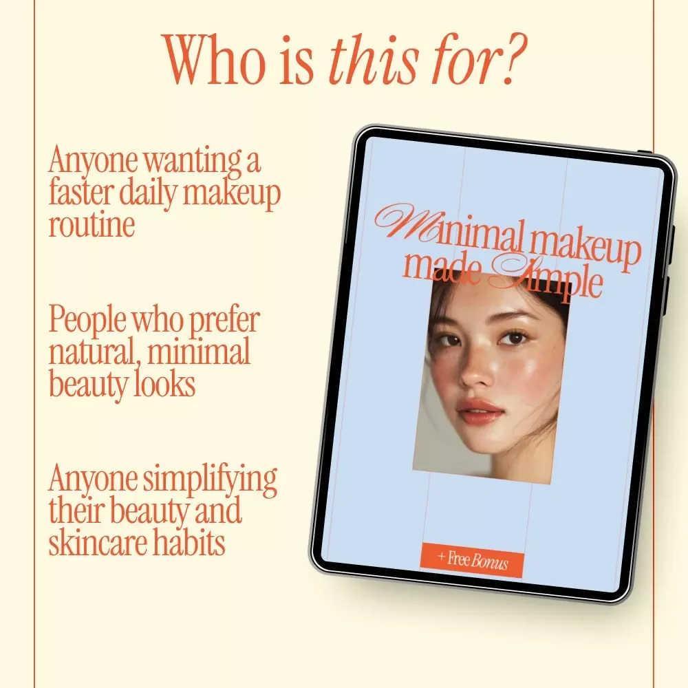 Minimal Makeup Made Simple – Natural Beauty Guide, Everyday Minimal Makeup Routine eBook, Effortless Glow Digital Download