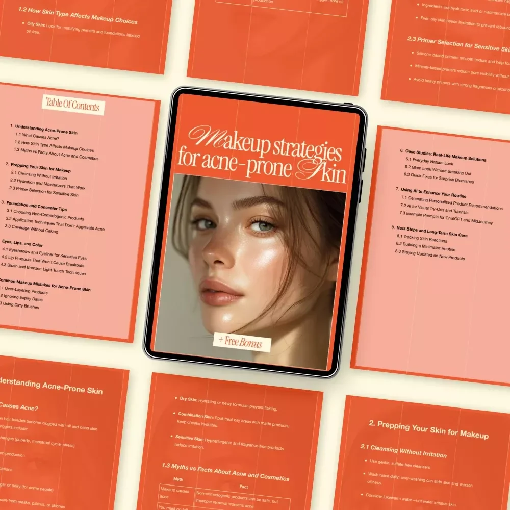 Makeup Strategies for Acne-Prone Skin | Professional Ebook Guide to makeup for acne-prone skin, Clear Complexion Makeup Tips & Confidence-Boosting Beauty Routine