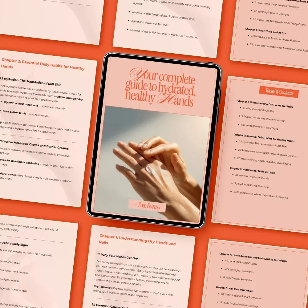 Your Complete Guide to Hydrated, Healthy Hands – Digital Hand Care Guide, Healthy Nails eBook, Dry Hands Checklist, Nail & Skin Care Download