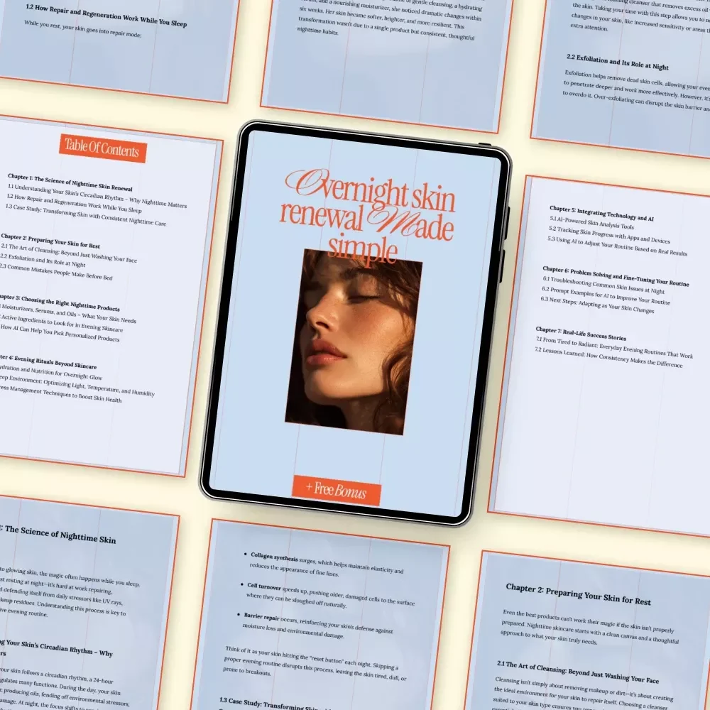 Overnight Skin Renewal Made Simple – Evening Habits for Better Skin Ebook, Nighttime Skincare Routine Guide, Digital Download