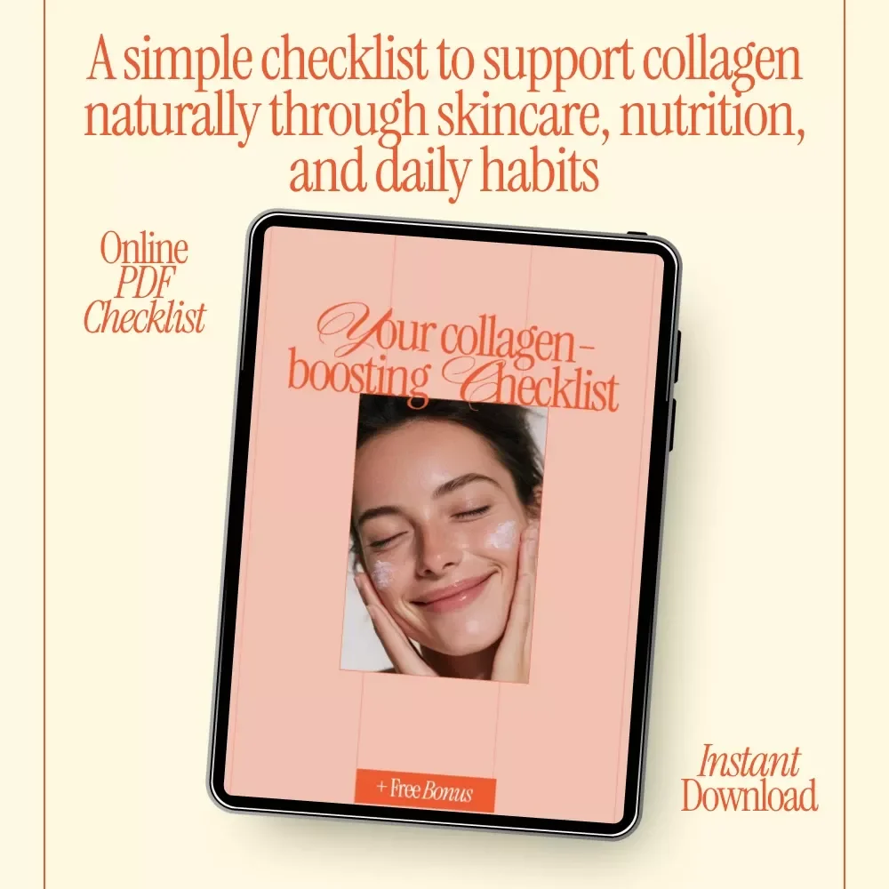 Your Collagen-Boosting Checklist – Simple Daily Routine for Glowing Skin | Printable Digital Checklist with collagen boosting tips