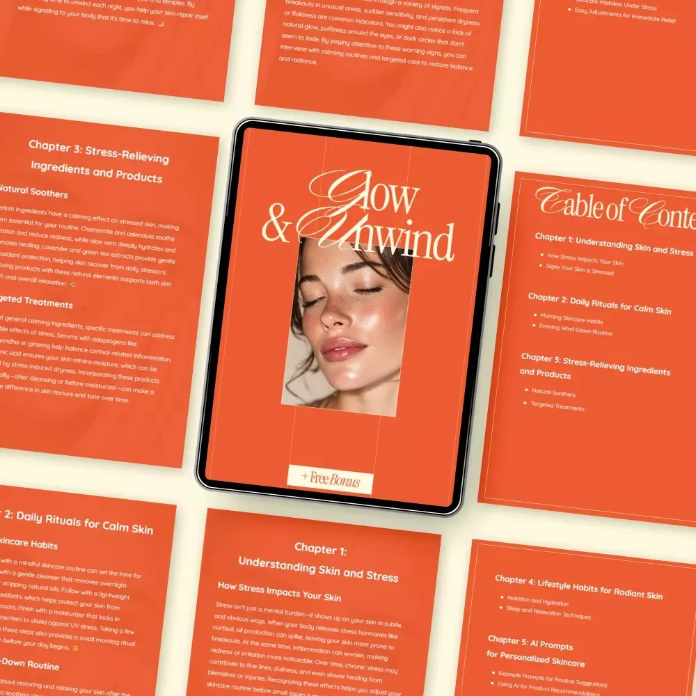 Glow & Unwind – A Calm Skin Ritual Guide for Stress Relief, Radiant Skincare, Daily Routines, and AI-Powered Personalized Skincare