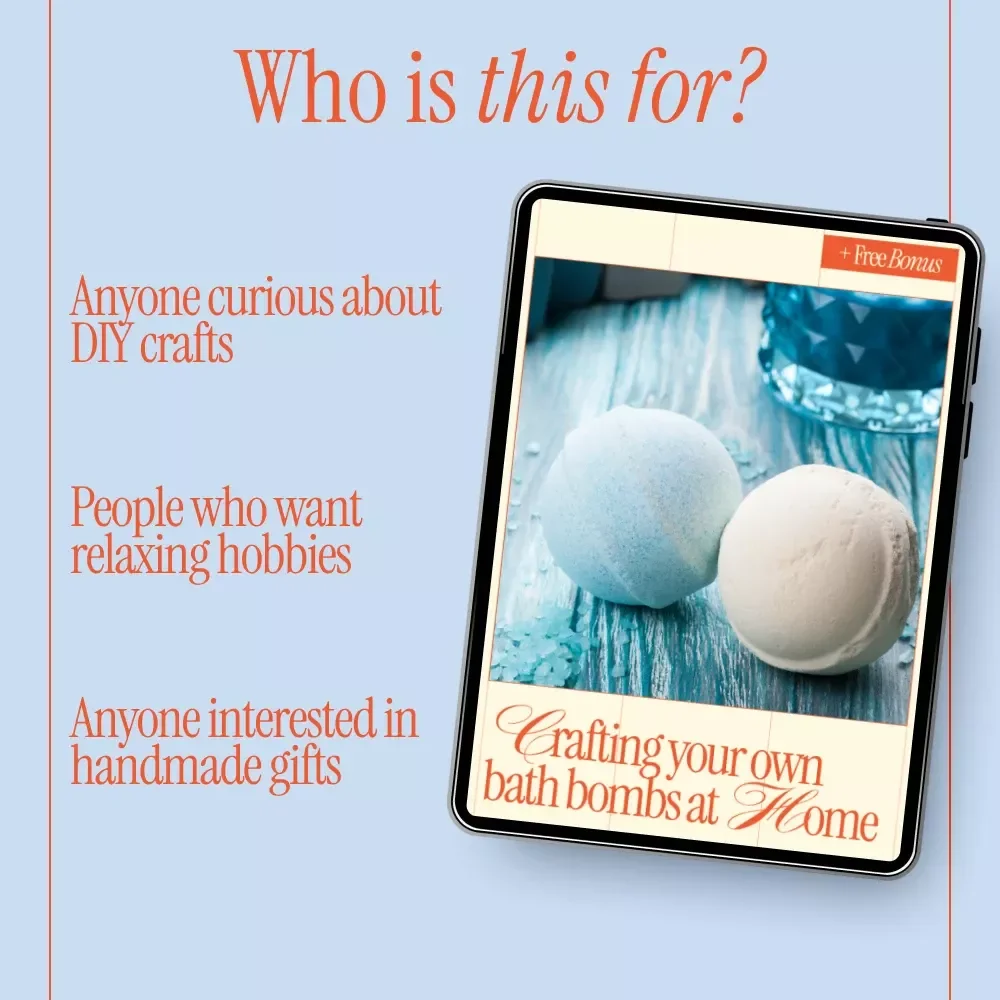 Crafting Your Own Bath Bombs at Home | Beginner-Friendly DIY Ebook Guide on how to make bath bombs at home | Relaxing Self-Care, Creative Gifts, Natural Bath Recipes