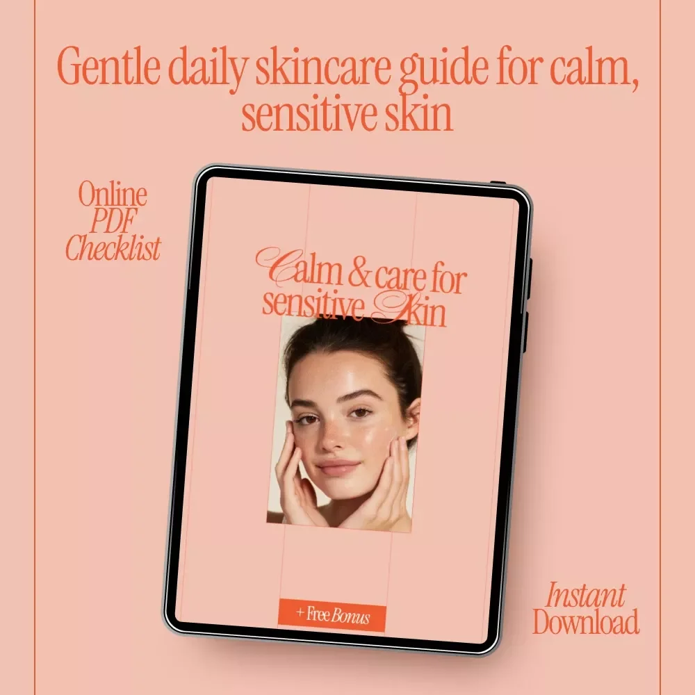 Calm & Care for Sensitive Skin – Digital Skincare Guide, Sensitive Skin Routine eBook, Gentle Cleansing & Nourishing Moisturizers Checklist