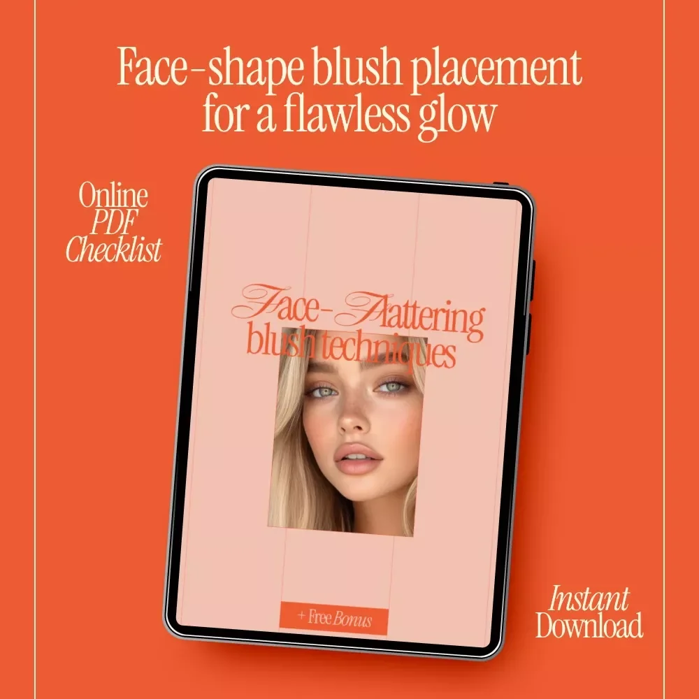Face-Flattering Blush Techniques | Digital Beauty Guide eBook for Perfect Blush Placement, Face Shape Makeup Tips & Glow