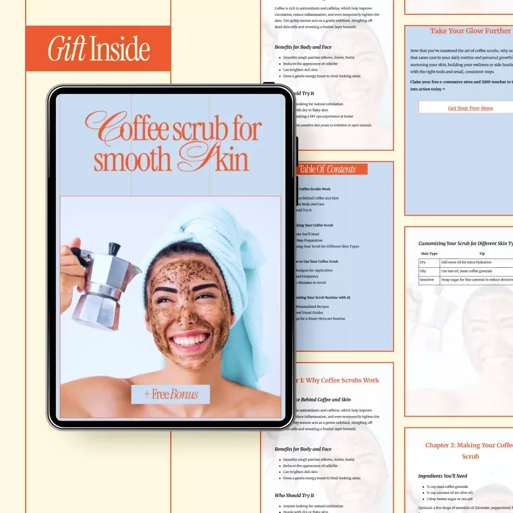 Coffee Scrub for Smooth Skin – Easy DIY Guide on how to do a coffee scrub for Glowing, Exfoliated Skin | Natural Skincare Digital Download