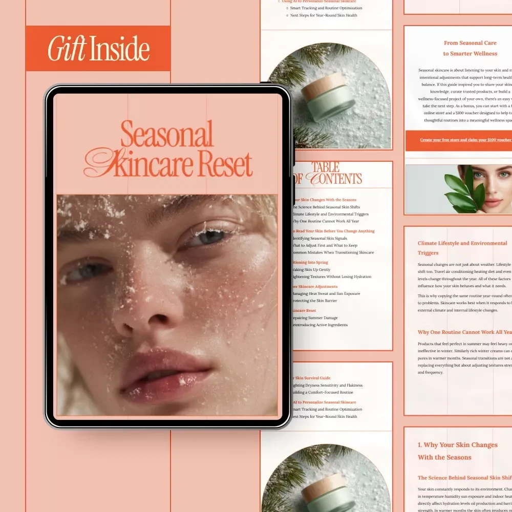 Seasonal Skincare Reset – Ebook Guide on how to transition skincare by season | Year-Round Skin Routine Planner
