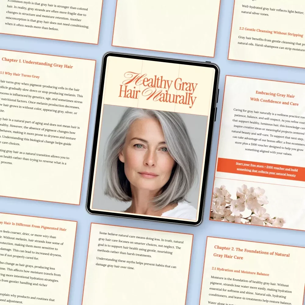 Healthy Gray Hair Naturally – How to Care for Gray Hair Naturally eBook Guide for Soft, Bright, Confident Silver Hair
