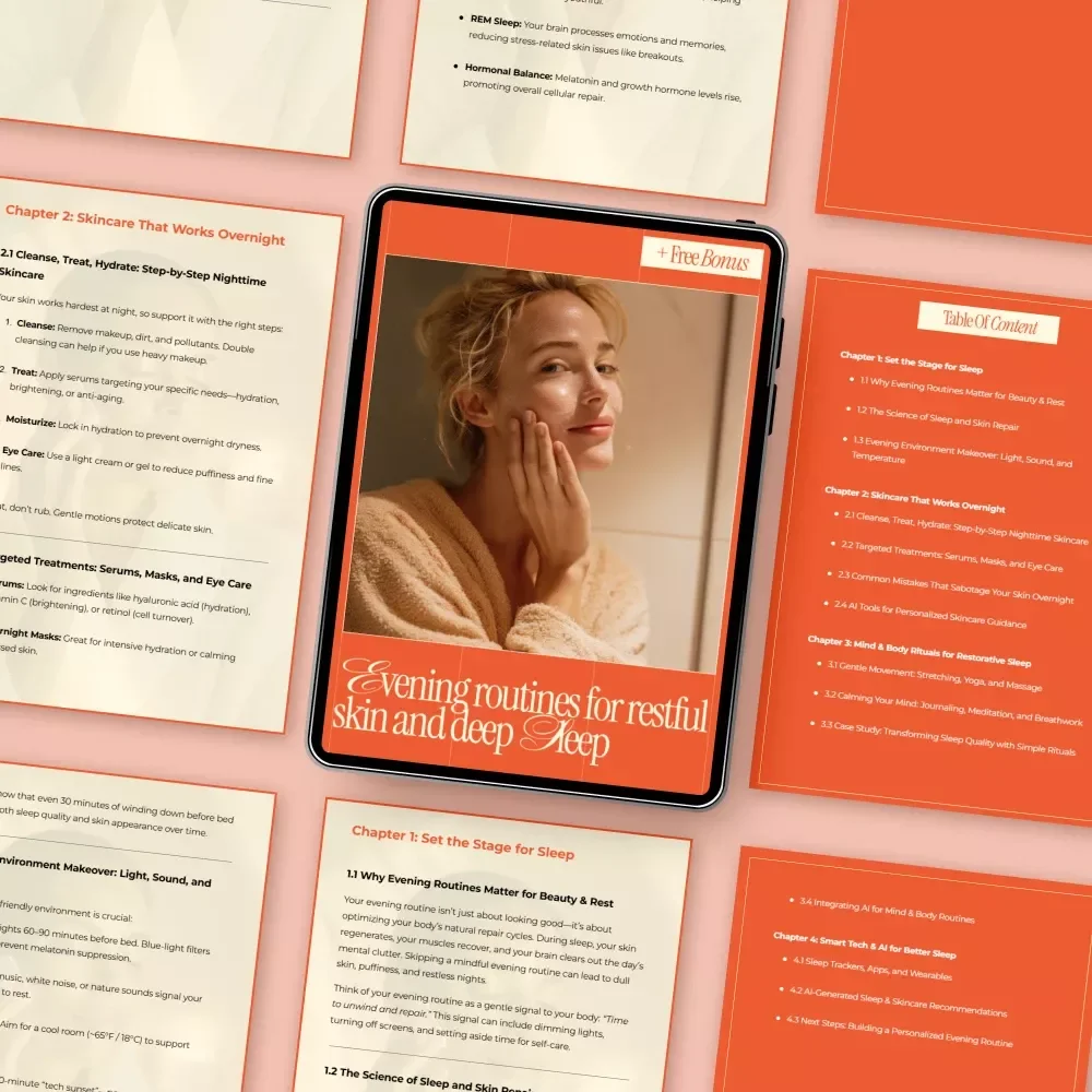 Evening Routines for Restful Skin and Deep Sleep – Nighttime Skincare & Sleep Ritual Guide, Beauty Sleep eBook, AI-Enhanced Evening Routine Download