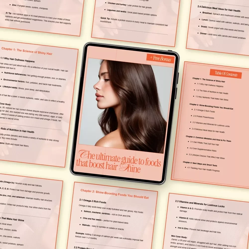 The Ultimate Guide to Foods That Boost Hair Shine – Digital eBook on Hair Nutrition, Shiny Hair Foods, Healthy Hair Diet & Natural Hair Health Guide