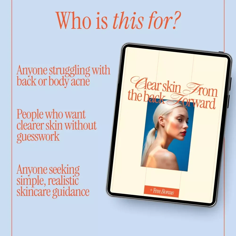 Clear Skin From the Back Forward | Back Acne Guide, Bacne Treatment eBook, Body Acne Routine, Clear Back Skin Checklist, Digital Download