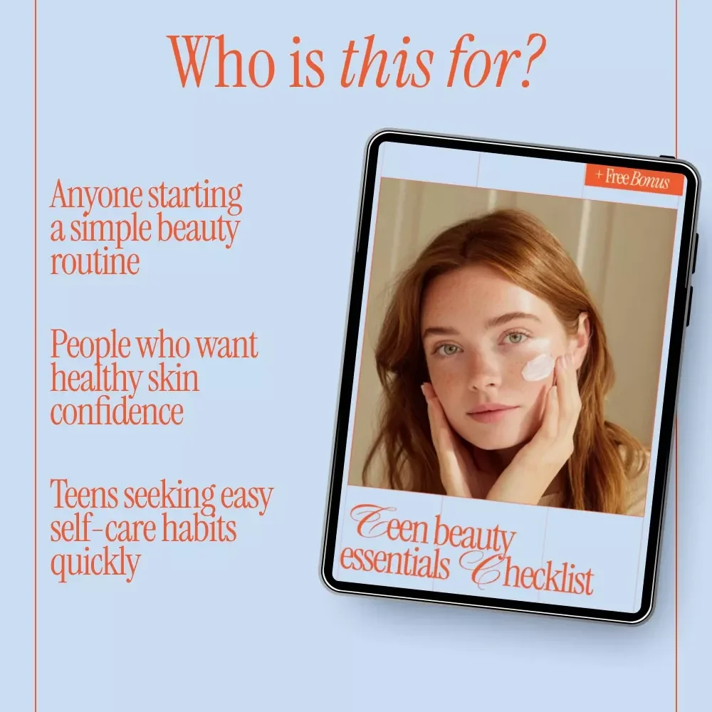 Teen Beauty Essentials Checklist – Simple Daily Routine Guide with Teen Beauty Tips | Printable Digital Download