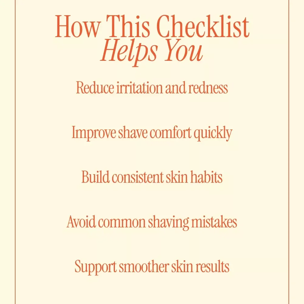 Your Shaving Skin Care Checklist | Easy Shave Routine Guide with Shaving Skin Care Tips | Digital Download Checklist