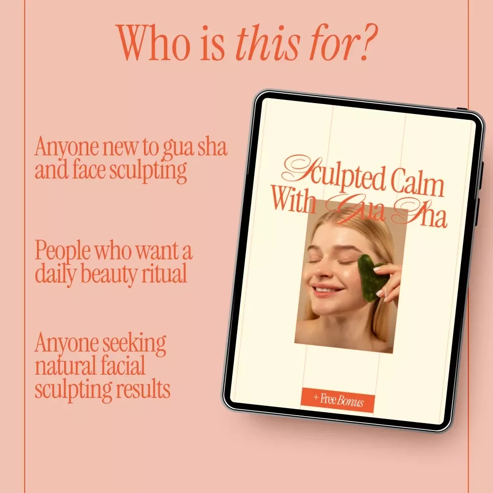 Sculpted Calm with Gua Sha | Face Sculpting Guide, Gua Sha Routine eBook, Facial Massage Checklist, Lymphatic Drainage & Jawline Sculpting Digital Download