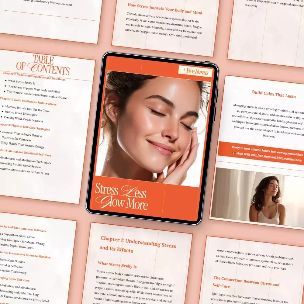 Stress Less, Glow More – Self-Care Habits for Stress Relief Ebook | Daily Routines, Mindfulness & Wellness Guide | What Are Self Care Habits for Stress