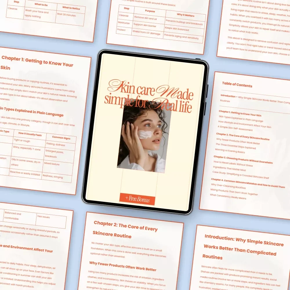 Skin Care Made Simple for Real Life | Simple Skincare Guide, Skincare Routine eBook, Digital Download for Beginners
