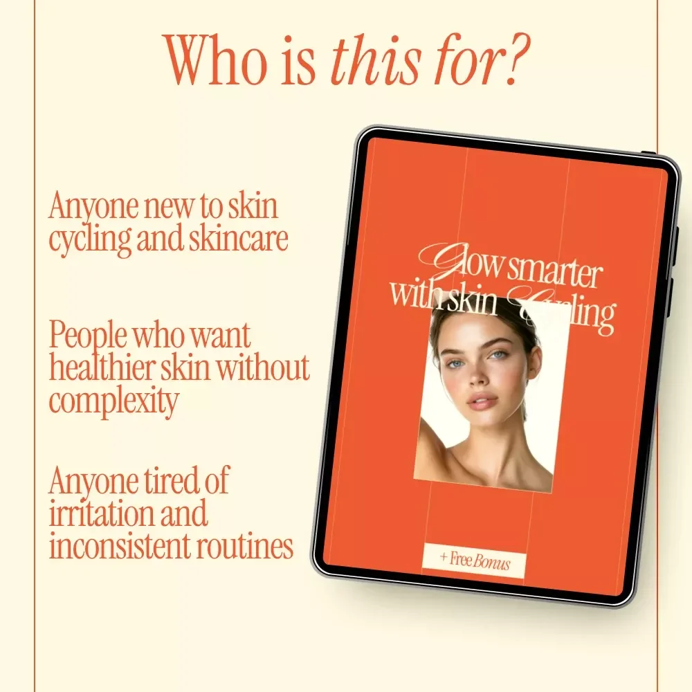 Glow Smarter With Skin Cycling – Simple Skin Cycling Guide, Beginner 4-Night Skin Cycle eBook, Barrier Repair Skincare Routine, Long-Term Skin Health Digital Download