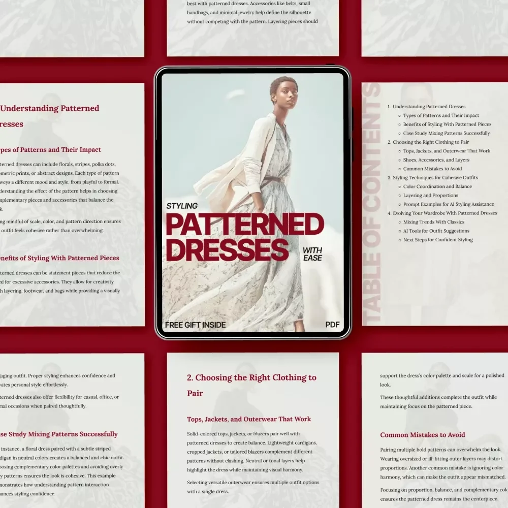 Styling Patterned Dresses With Ease | Pattern Mixing Guide, Fashion eBook, Outfit Styling Checklist, Digital Download