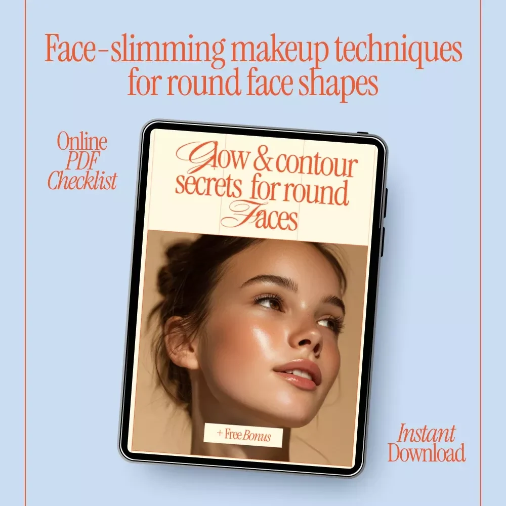 Glow & Contour Secrets for Round Faces | Makeup Guide for Face Shaping, Contouring & Highlighting | Digital Download eBook Checklist