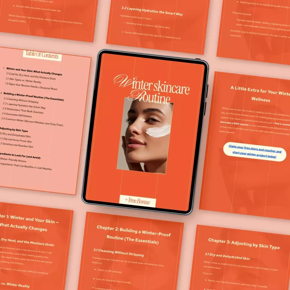 Winter Skincare Routine eBook | Complete Winter Skincare Routine Guide for Dry, Sensitive & Acne-Prone Skin | Seasonal Skin Reset Digital Download