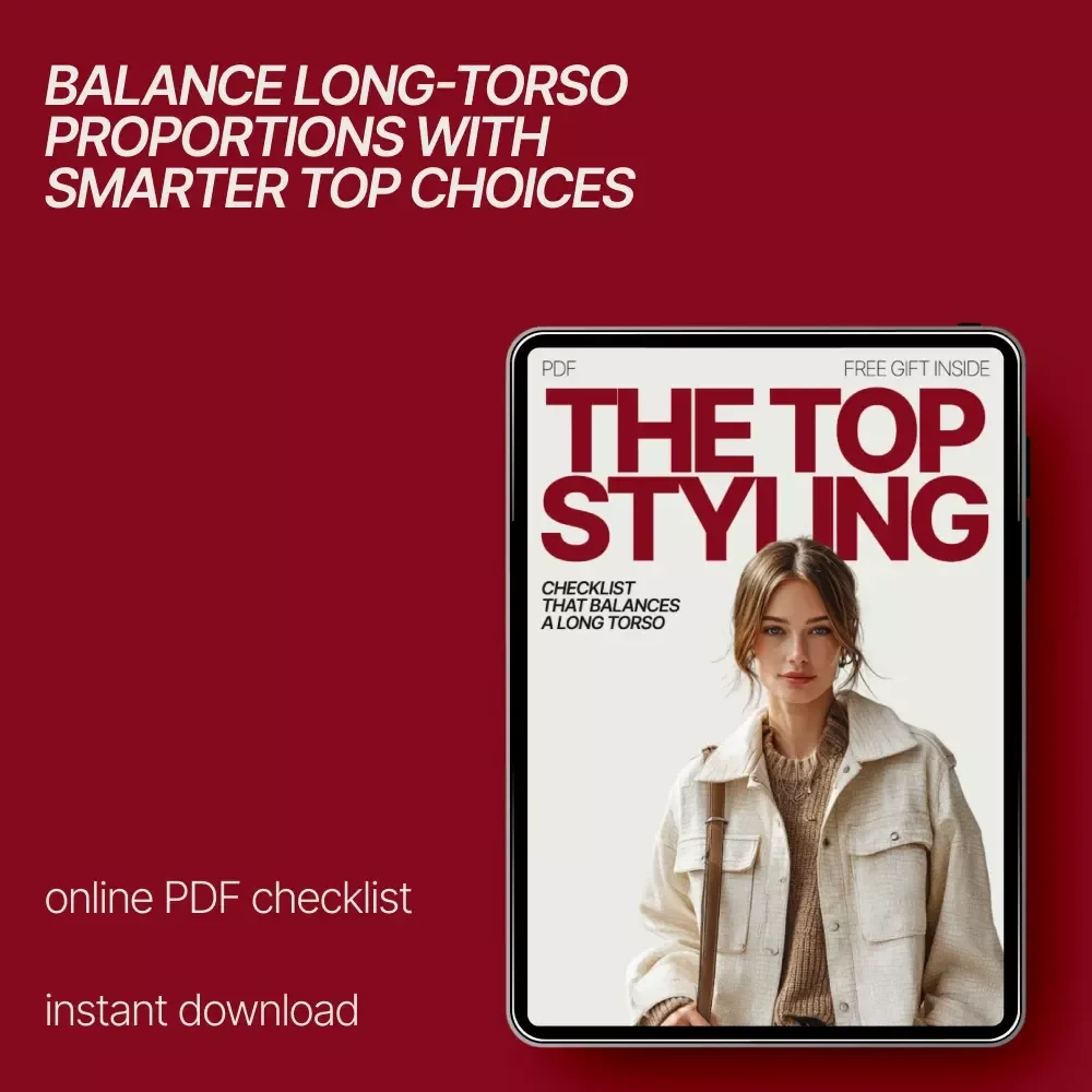 The Top Styling Checklist That Balances a Long Torso – Long Torso Styling Guide, Proportion Tips, Outfit Formula eBook, Digital Download