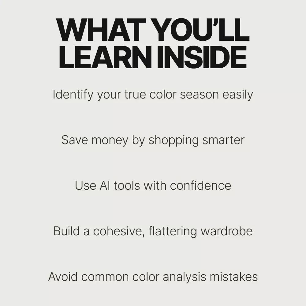 Find Your True Colors with AI – Ebook Guide to using ai to find your color season, Personal Color Analysis, Smart Style & Wardrobe Confidence
