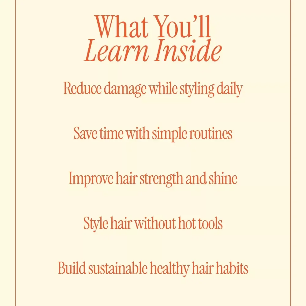Style Your Hair Without the Heat | Heat Free Styling Guide, Healthy Hair Care eBook, Air Dry & Overnight Hairstyles, Damage-Free Hair Routine Download