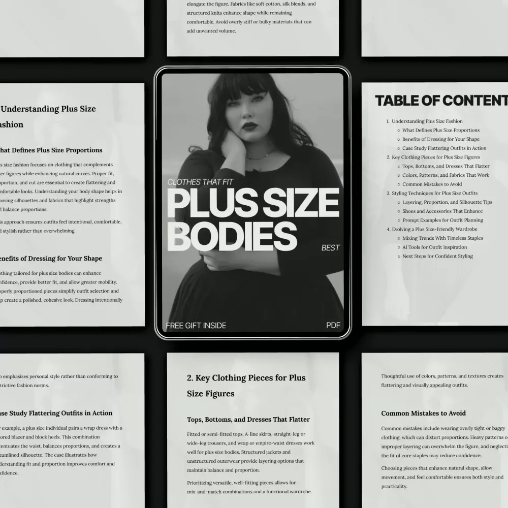 Clothes That Fit Plus Size Bodies Best – Plus Size Fashion Guide, Flattering Outfit Planning eBook, Confident Styling Checklist Digital Download