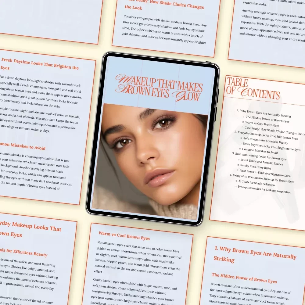Makeup That Makes Brown Eyes Glow | Digital Makeup Guide, Brown Eye Makeup eBook, Shade Selection & Everyday to Bold Looks