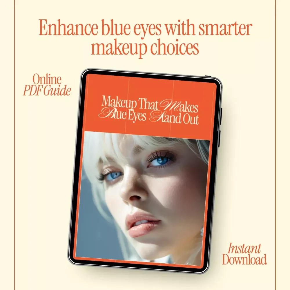 Makeup That Makes Blue Eyes Stand Out – Digital Makeup Guide for Blue Eyes, Eye Color Enhancing Makeup eBook, Everyday & Evening Looks, AI Makeup Inspiration