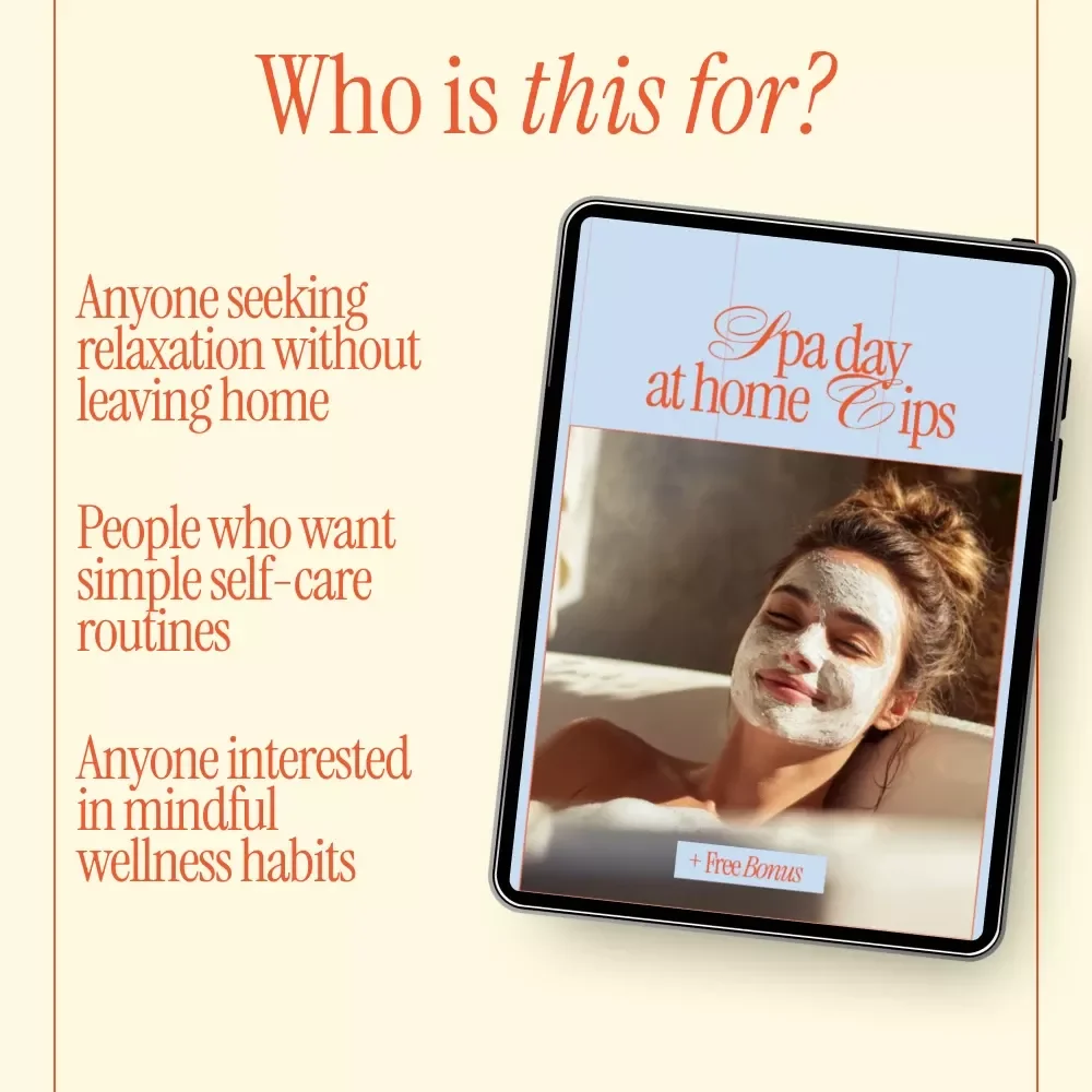 Spa Day at Home Tips Ebook – Ultimate Self Care Guide for a Relaxing Home Spa Experience